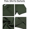 image:imageCOOFANDY Mens Knit Polo Shirts Short Sleeve Ribbed Knitted Shirt Summer Lightweight Casual Golf ShirtsArmy Green