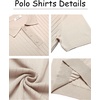 image:imageCOOFANDY Mens Knit Polo Shirts Short Sleeve Ribbed Knitted Shirt Summer Lightweight Casual Golf ShirtsBeige