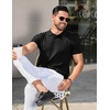 image:imageCOOFANDY Mens Knit Polo Shirts Short Sleeve Ribbed Knitted Shirt Summer Lightweight Casual Golf ShirtsBlack
