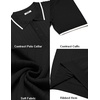 image:imageCOOFANDY Mens Knit Polo Shirts Short Sleeve Ribbed Knitted Shirt Summer Lightweight Casual Golf ShirtsBlackwhite