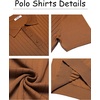 image:imageCOOFANDY Mens Knit Polo Shirts Short Sleeve Ribbed Knitted Shirt Summer Lightweight Casual Golf ShirtsBrown