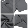 image:imageCOOFANDY Mens Knit Polo Shirts Short Sleeve Ribbed Knitted Shirt Summer Lightweight Casual Golf ShirtsDark Grey