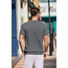 image:imageCOOFANDY Mens Knit Polo Shirts Short Sleeve Ribbed Knitted Shirt Summer Lightweight Casual Golf ShirtsDark Grey