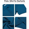 image:imageCOOFANDY Mens Knit Polo Shirts Short Sleeve Ribbed Knitted Shirt Summer Lightweight Casual Golf ShirtsDeep Blue
