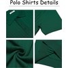 image:imageCOOFANDY Mens Knit Polo Shirts Short Sleeve Ribbed Knitted Shirt Summer Lightweight Casual Golf ShirtsDeep Green