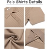 image:imageCOOFANDY Mens Knit Polo Shirts Short Sleeve Ribbed Knitted Shirt Summer Lightweight Casual Golf ShirtsKhaki