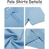 image:imageCOOFANDY Mens Knit Polo Shirts Short Sleeve Ribbed Knitted Shirt Summer Lightweight Casual Golf ShirtsLight Blue
