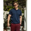 image:imageCOOFANDY Mens Knit Polo Shirts Short Sleeve Ribbed Knitted Shirt Summer Lightweight Casual Golf ShirtsNavy Blue