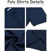 image:imageCOOFANDY Mens Knit Polo Shirts Short Sleeve Ribbed Knitted Shirt Summer Lightweight Casual Golf ShirtsNavy Blue