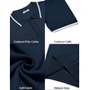 image:imageCOOFANDY Mens Knit Polo Shirts Short Sleeve Ribbed Knitted Shirt Summer Lightweight Casual Golf ShirtsNavy Bluewhite