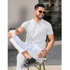 image:imageCOOFANDY Mens Knit Polo Shirts Short Sleeve Ribbed Knitted Shirt Summer Lightweight Casual Golf ShirtsWhite