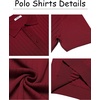 image:imageCOOFANDY Mens Knit Polo Shirts Short Sleeve Ribbed Knitted Shirt Summer Lightweight Casual Golf ShirtsWine Red