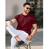 image:imageCOOFANDY Mens Knit Polo Shirts Short Sleeve Ribbed Knitted Shirt Summer Lightweight Casual Golf ShirtsWine Red