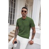 image:imageCOOFANDY Mens Knit Polo Shirts Short Sleeve Ribbed Textured Polo Shirt Lightweight Casual Golf Shirts Collared T ShirtArmy Green