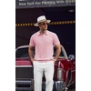 image:imageCOOFANDY Mens Knit Polo Shirts Short Sleeve Ribbed Textured Polo Shirt Lightweight Casual Golf Shirts Collared T ShirtDark Pink White Striped