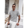 image:imageCOOFANDY Mens Knit Polo Shirts Short Sleeve Ribbed Textured Polo Shirt Lightweight Casual Golf Shirts Collared T ShirtLight Gray