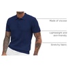 image:imageCOOFANDY Mens Knit Polo Shirts Short Sleeve Ribbed Textured Polo Shirt Lightweight Casual Golf Shirts Collared T ShirtNavy Blue