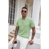 image:imageCOOFANDY Mens Knit Polo Shirts Short Sleeve Ribbed Textured Polo Shirt Lightweight Casual Golf Shirts Collared T ShirtOlive Green