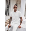 image:imageCOOFANDY Mens Knit Polo Shirts Short Sleeve Ribbed Textured Polo Shirt Lightweight Casual Golf Shirts Collared T ShirtWhite