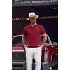 image:imageCOOFANDY Mens Knit Polo Shirts Short Sleeve Ribbed Textured Polo Shirt Lightweight Casual Golf Shirts Collared T ShirtWine Red