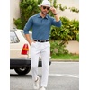 image:imageCOOFANDY Mens Knit Polo Sweater Long Sleeve Polo Collared Sweaters Hidden Button Casual Pullover SweaterA Dark Blue