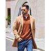 image:imageCOOFANDY Mens Knit Polo Sweater Long Sleeve Polo Collared Sweaters Hidden Button Casual Pullover SweaterBrown
