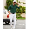 image:imageCOOFANDY Mens Knit Polo Sweater Long Sleeve Polo Collared Sweaters Hidden Button Casual Pullover SweaterDark Green