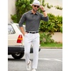 image:imageCOOFANDY Mens Knit Polo Sweater Long Sleeve Polo Collared Sweaters Hidden Button Casual Pullover SweaterDark Grey