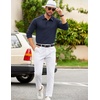 image:imageCOOFANDY Mens Knit Polo Sweater Long Sleeve Polo Collared Sweaters Hidden Button Casual Pullover SweaterNavy Blue