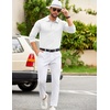 image:imageCOOFANDY Mens Knit Polo Sweater Long Sleeve Polo Collared Sweaters Hidden Button Casual Pullover SweaterWhite