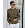 image:imageCOOFANDY Mens Knit Polo Sweater Long Sleeve Polos Lightweight Casual Dress Pullover SweatersArmy Green