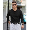 image:imageCOOFANDY Mens Knit Polo Sweater Long Sleeve Polos Lightweight Casual Dress Pullover SweatersBlack
