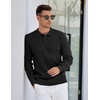 image:imageCOOFANDY Mens Knit Polo Sweater Long Sleeve Polos Lightweight Casual Dress Pullover SweatersBlack
