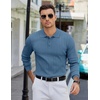 image:imageCOOFANDY Mens Knit Polo Sweater Long Sleeve Polos Lightweight Casual Dress Pullover SweatersBlue