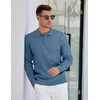 image:imageCOOFANDY Mens Knit Polo Sweater Long Sleeve Polos Lightweight Casual Dress Pullover SweatersBlue