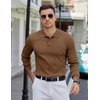 image:imageCOOFANDY Mens Knit Polo Sweater Long Sleeve Polos Lightweight Casual Dress Pullover SweatersBrown
