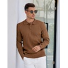 image:imageCOOFANDY Mens Knit Polo Sweater Long Sleeve Polos Lightweight Casual Dress Pullover SweatersBrown