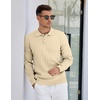 image:imageCOOFANDY Mens Knit Polo Sweater Long Sleeve Polos Lightweight Casual Dress Pullover SweatersChampagne