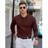 image:imageCOOFANDY Mens Knit Polo Sweater Long Sleeve Polos Lightweight Casual Dress Pullover SweatersCoffee