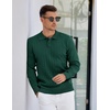 image:imageCOOFANDY Mens Knit Polo Sweater Long Sleeve Polos Lightweight Casual Dress Pullover SweatersDark Green