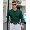 image:imageCOOFANDY Mens Knit Polo Sweater Long Sleeve Polos Lightweight Casual Dress Pullover SweatersDark Green