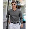 image:imageCOOFANDY Mens Knit Polo Sweater Long Sleeve Polos Lightweight Casual Dress Pullover SweatersGrey