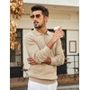 image:imageCOOFANDY Mens Knit Polo Sweater Long Sleeve Polos Lightweight Casual Dress Pullover SweatersKhaki