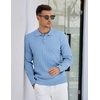image:imageCOOFANDY Mens Knit Polo Sweater Long Sleeve Polos Lightweight Casual Dress Pullover SweatersLight Blue