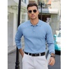 image:imageCOOFANDY Mens Knit Polo Sweater Long Sleeve Polos Lightweight Casual Dress Pullover SweatersLight Blue