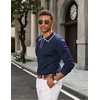 image:imageCOOFANDY Mens Knit Polo Sweater Long Sleeve Polos Lightweight Casual Dress Pullover SweatersNavy  White