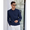 image:imageCOOFANDY Mens Knit Polo Sweater Long Sleeve Polos Lightweight Casual Dress Pullover SweatersNavy Blue