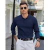 image:imageCOOFANDY Mens Knit Polo Sweater Long Sleeve Polos Lightweight Casual Dress Pullover SweatersNavy Blue