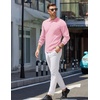 image:imageCOOFANDY Mens Knit Polo Sweater Long Sleeve Polos Lightweight Casual Dress Pullover SweatersPink