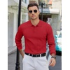 image:imageCOOFANDY Mens Knit Polo Sweater Long Sleeve Polos Lightweight Casual Dress Pullover SweatersRed